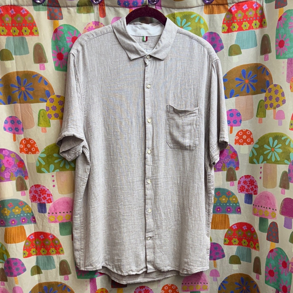 Bruno Positano Men's S/S Button Down Shirt. Large